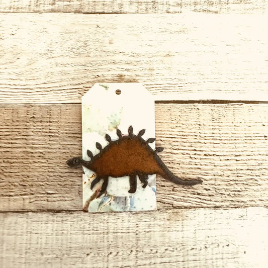 Stegosaurus Dinosaur Hat Pin Hat Bar Rustic Metal Dino Gift