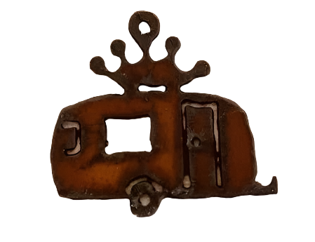 Camper Trailer with Crown Charm Pendant