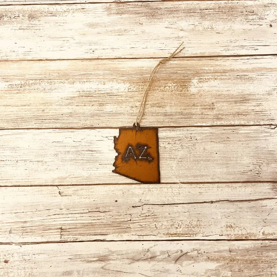 Arizona State Shape with AZ Cutout Ornament