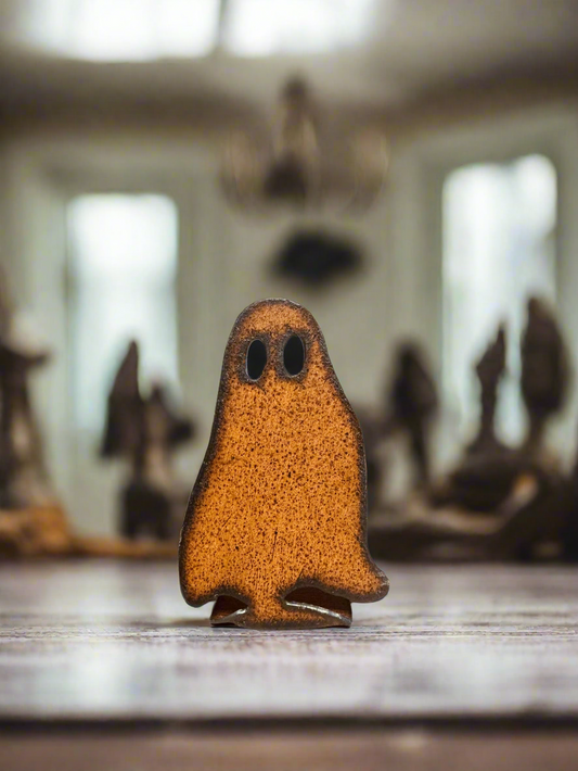 Ghost DOODAD Rustic metal Halloween Standing Figurine