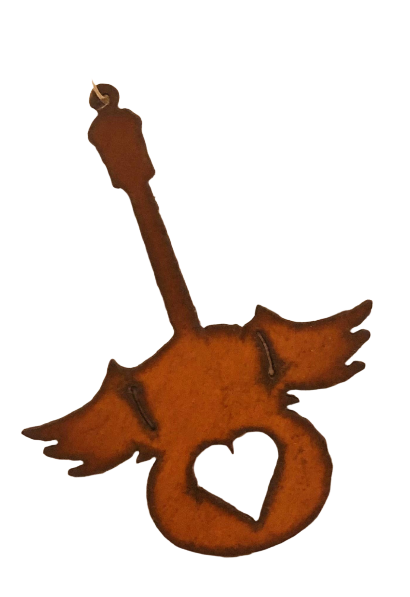 Winged Guitar With Heart Music Ornament