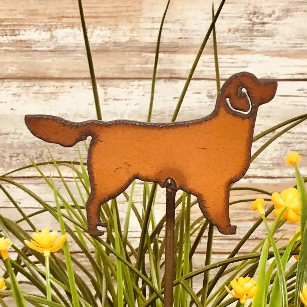 Golden Retriever Dog Garden Plant Stake