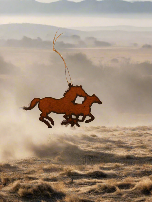 Double Horses Western Rodeo Ornament