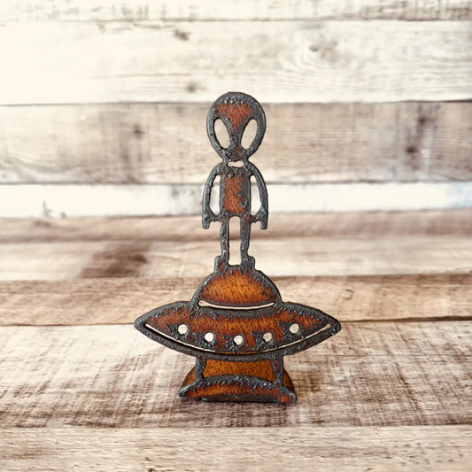 Alien with Flying Saucer Doodad Area 51 Figurine Tabletop