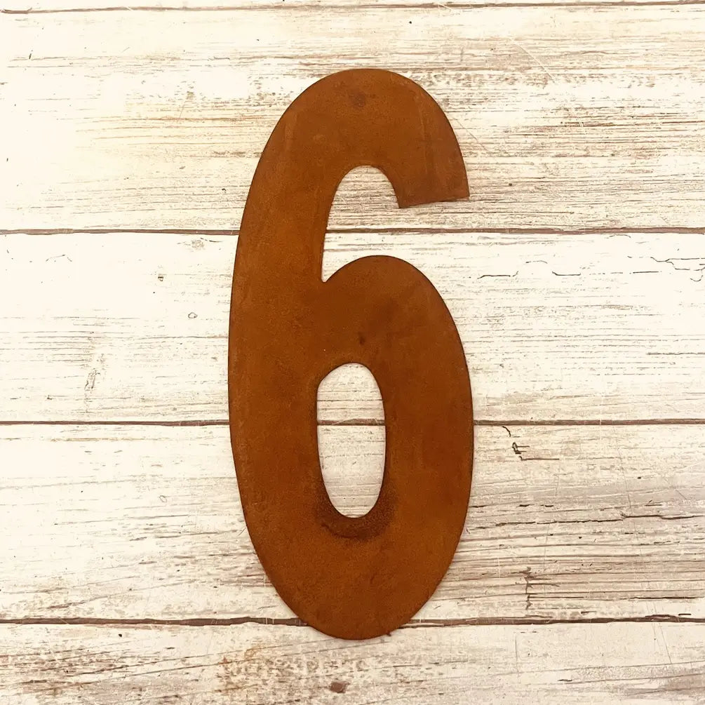 Metal House Number 6 Metal Rustic 8 Inch Garden Outdoor DIY