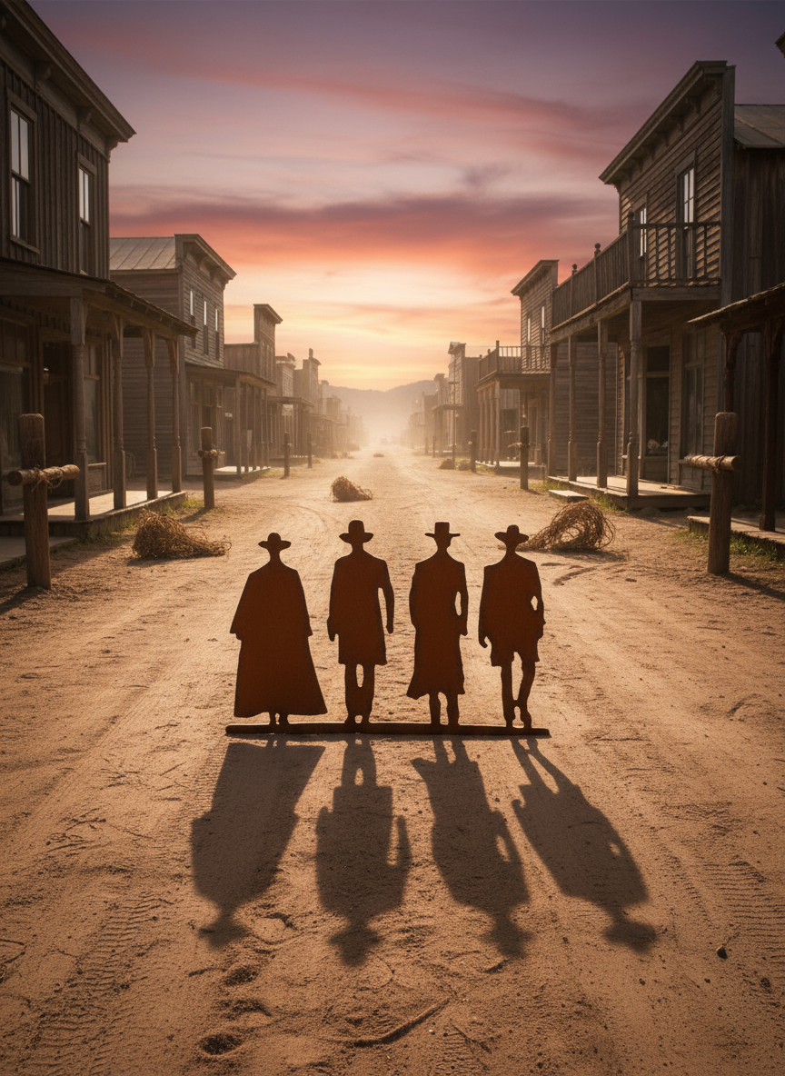 Tombstone Cowboy Lawmen Rustic Recycled Metal  Magnet