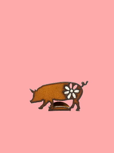 Pig Garden Friend Farm Rustic Metal Doodad Standing Figurine