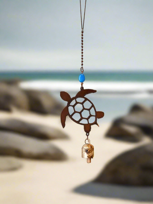 Sea Turtle Bell Rustic Nautical Sea life Garden Chime