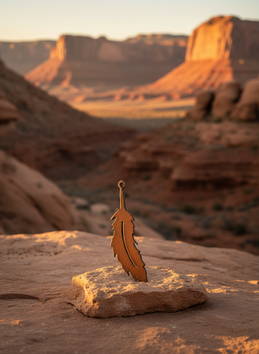 Single Feather Native Rustic Ornament