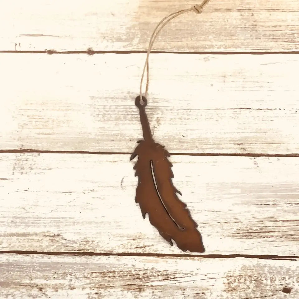 Single Feather Native Rustic Ornament