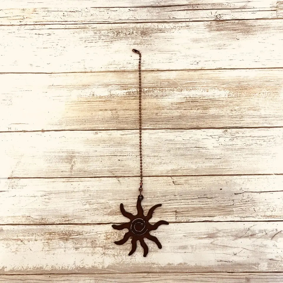 Sun Fan Pull Rustic Metal Southwest Home Decor