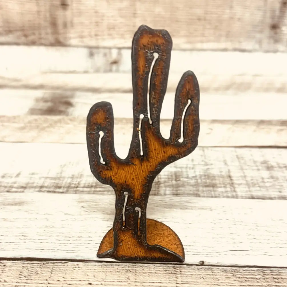 Saguaro Cactus Add On Mini Standing Figurine Southwest Metal