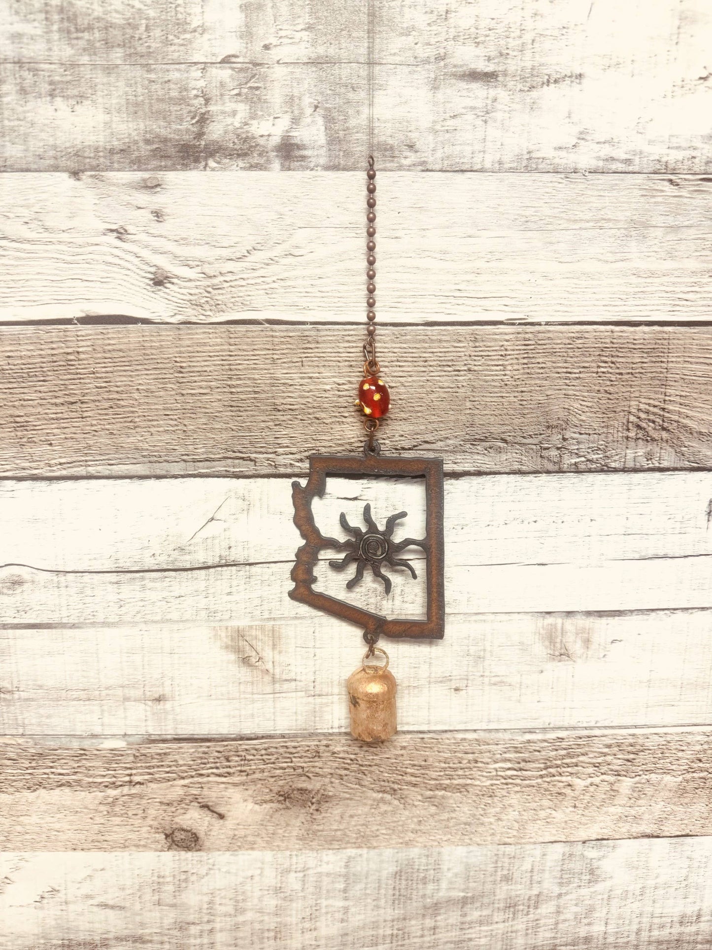 Arizona Outline with Sun Rustic Desert Southwestern Bell