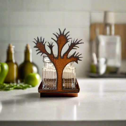 Joshua Tree Salt N Pepper Shaker set Rustic Metal Finish