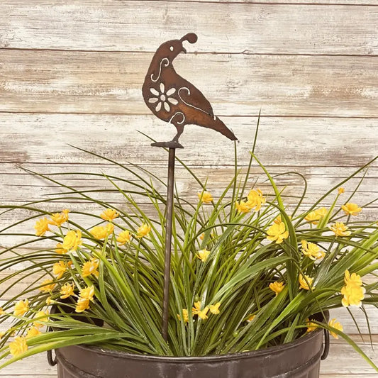 Quail GARDEN FRIEND Plant Stake Southwest