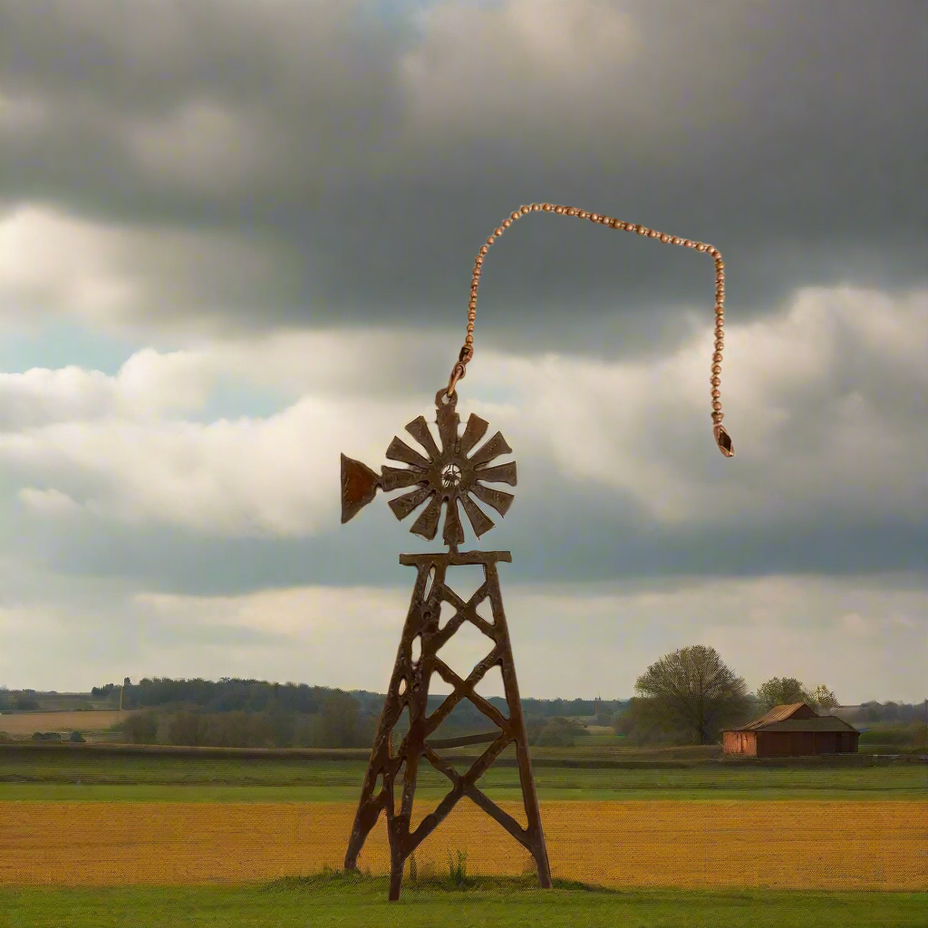 Windmill Farmhouse Rustic Ceiling Fan Pull