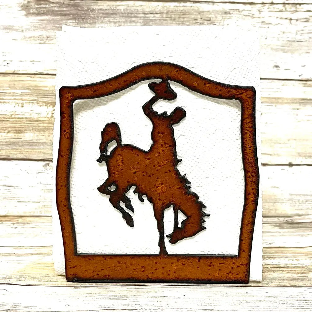 Wyoming Bronc Rider Napkin Holder