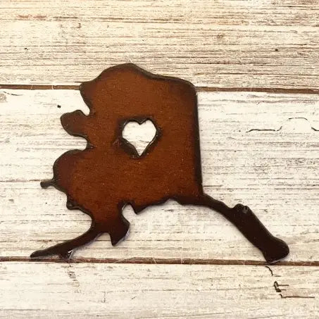 Alaska with Heart Cutout Magnet