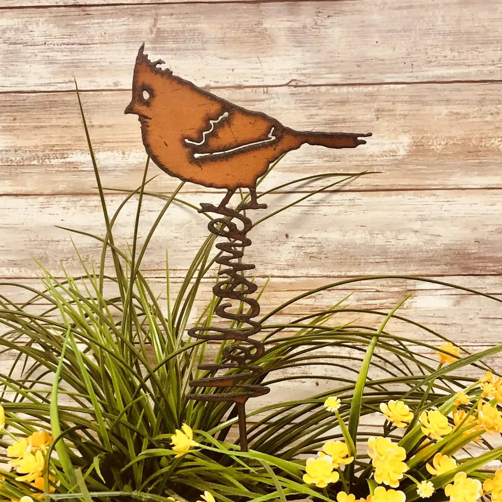 Cardinal Welcome Birding Garden Plant Stake