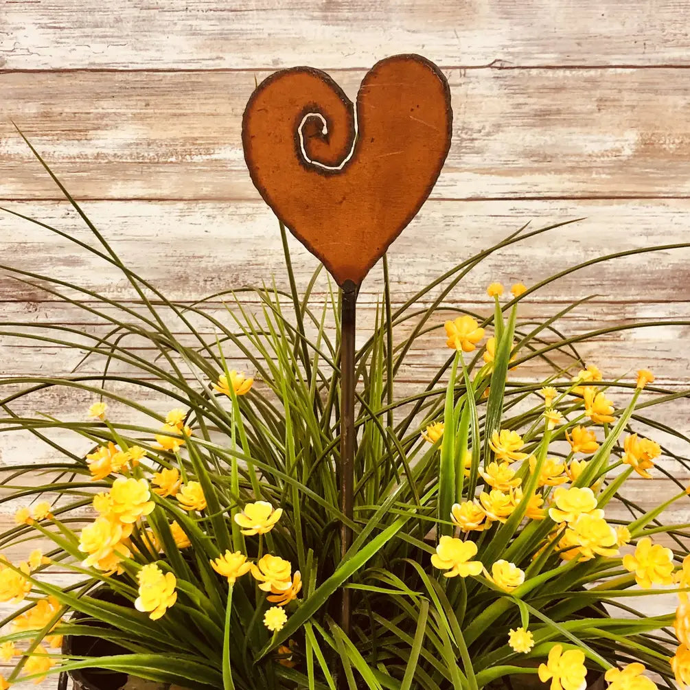 Heart with Swirl Garden Plant Stake