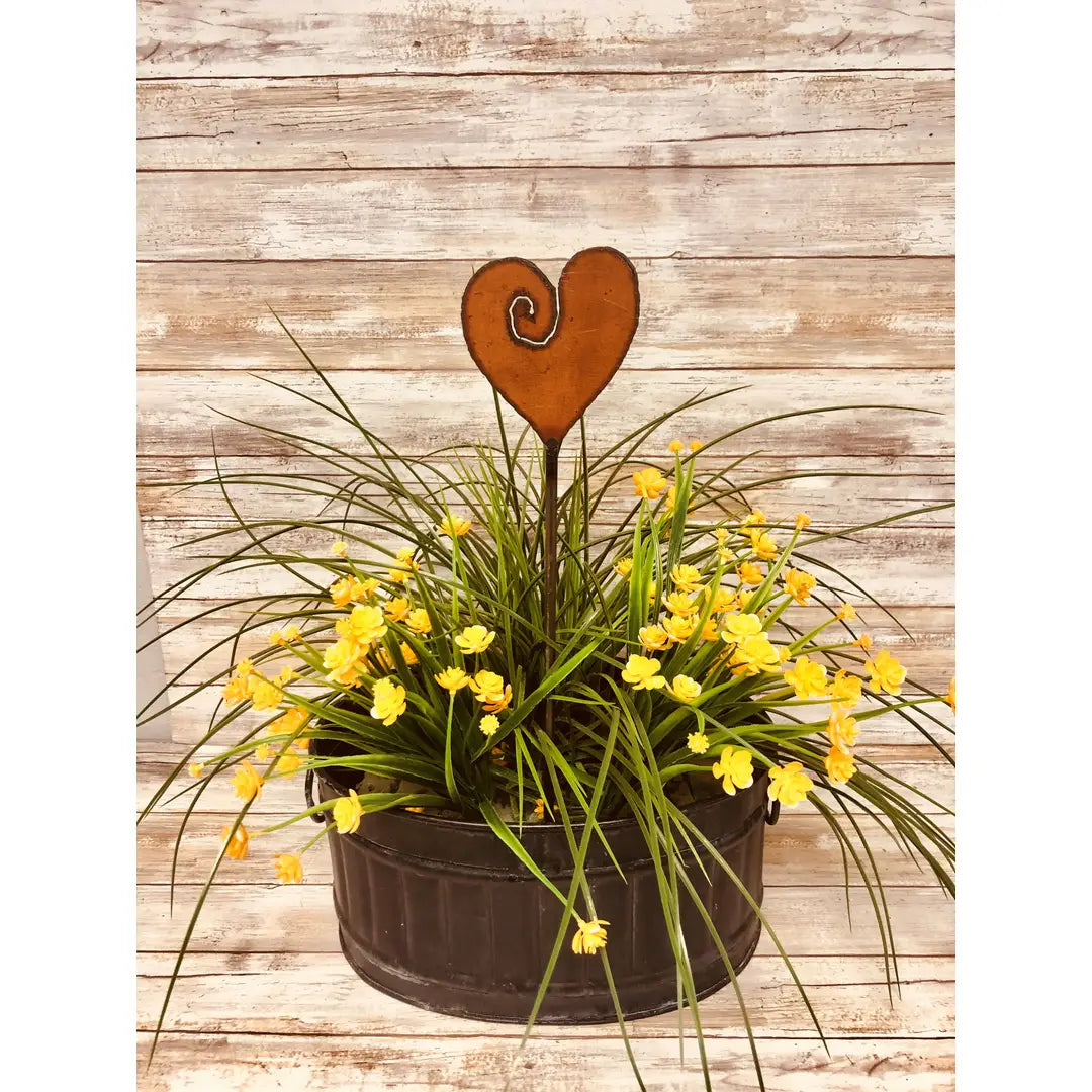 Heart with Swirl Garden Plant Stake