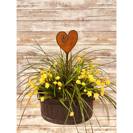 Heart with Swirl Garden Plant Stake