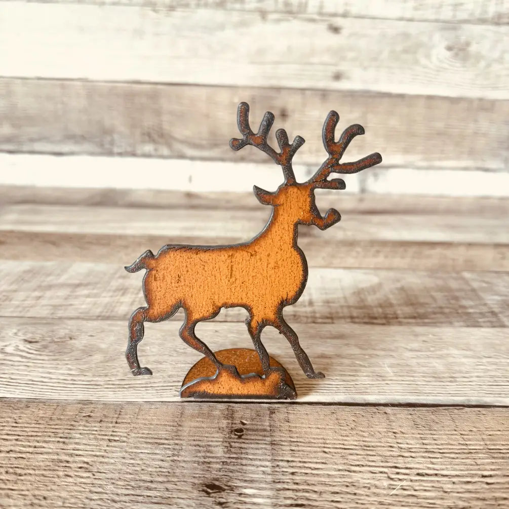 Rudolph Doodad Reindeer Rustic Metal Tabletop Figurine