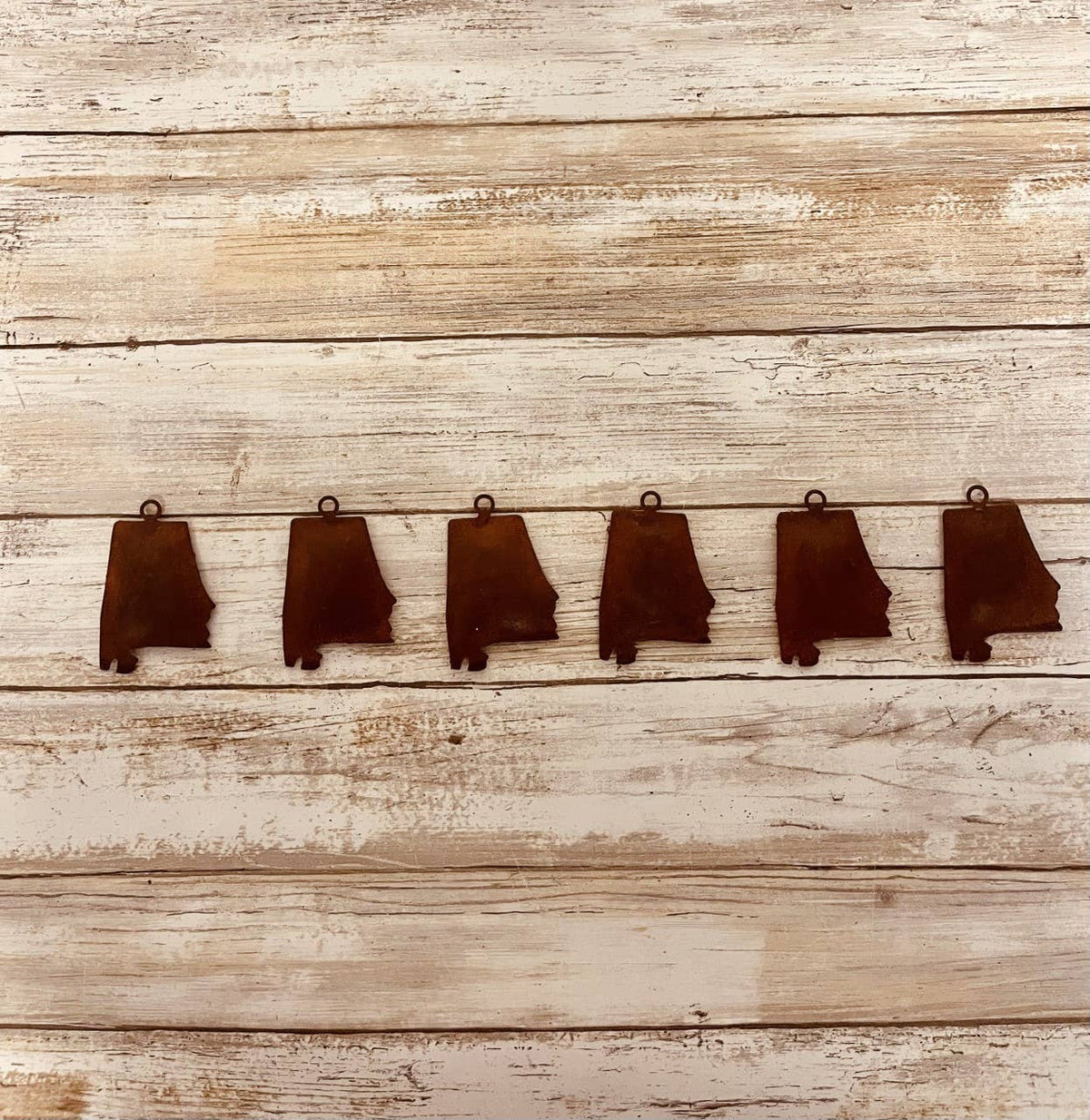 Alabama Puffy Charm Pendant Set of 6 DIY Rustic Metal