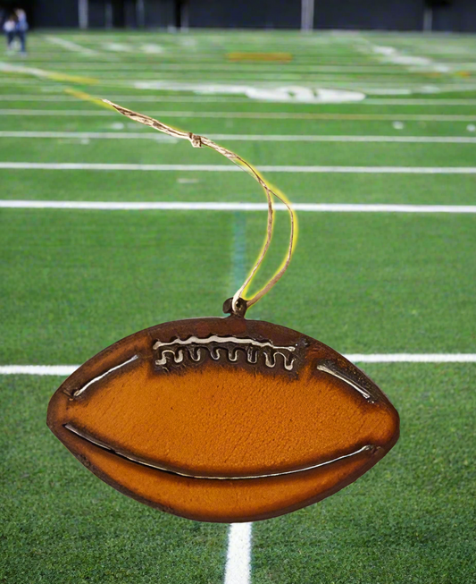 Football Rustic Metal Sports Ornament