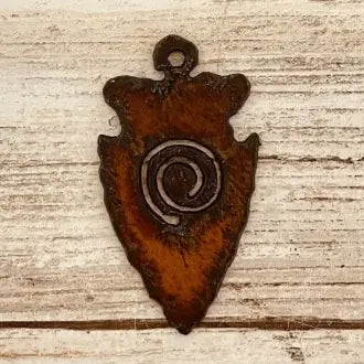Arrowhead with Swirl Southwest Rustic Charm Pendant
