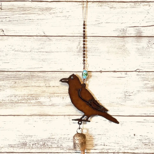 Crow Bell Rustic Bird Garden Chime Nana Bell