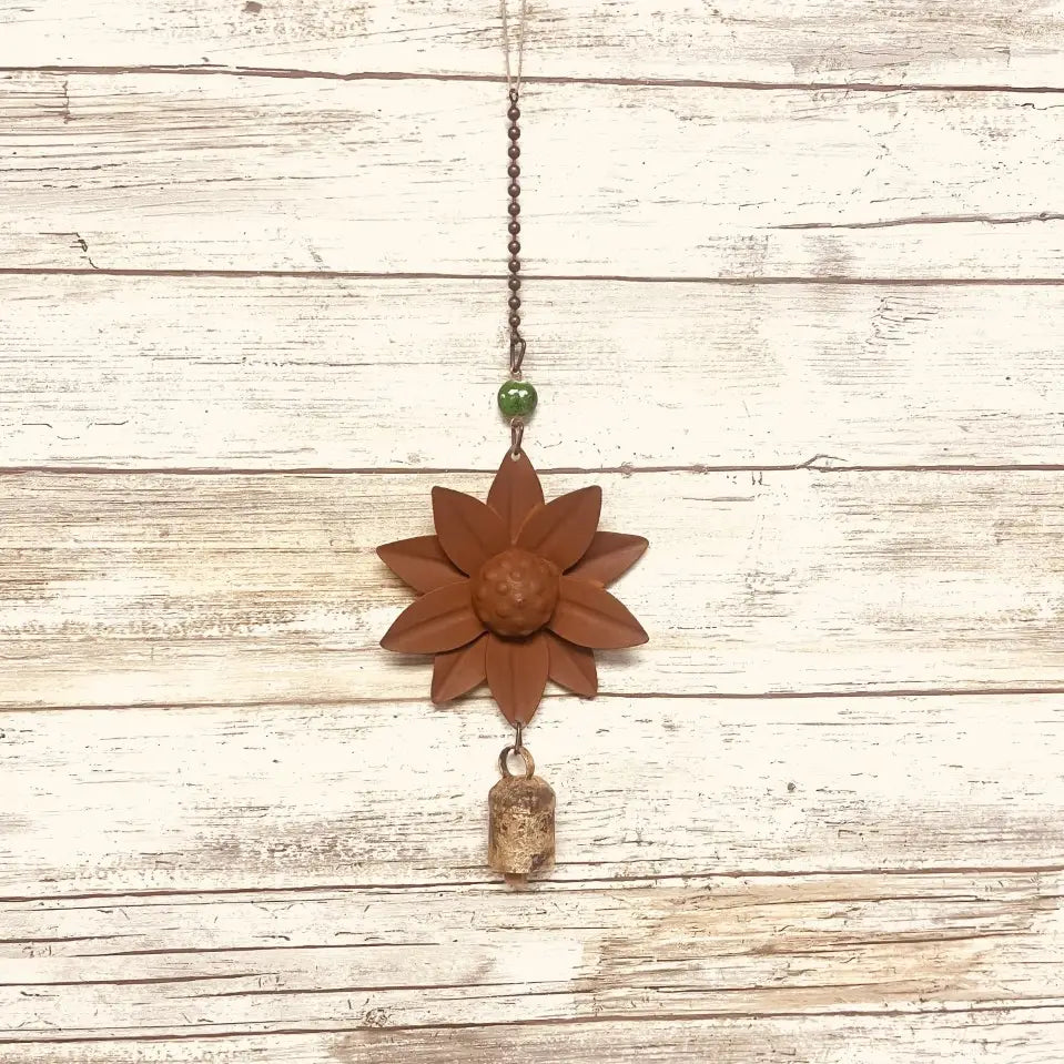 Sunflower 4 Inch 3D Nana Bell Rustic Metal Garden Chime