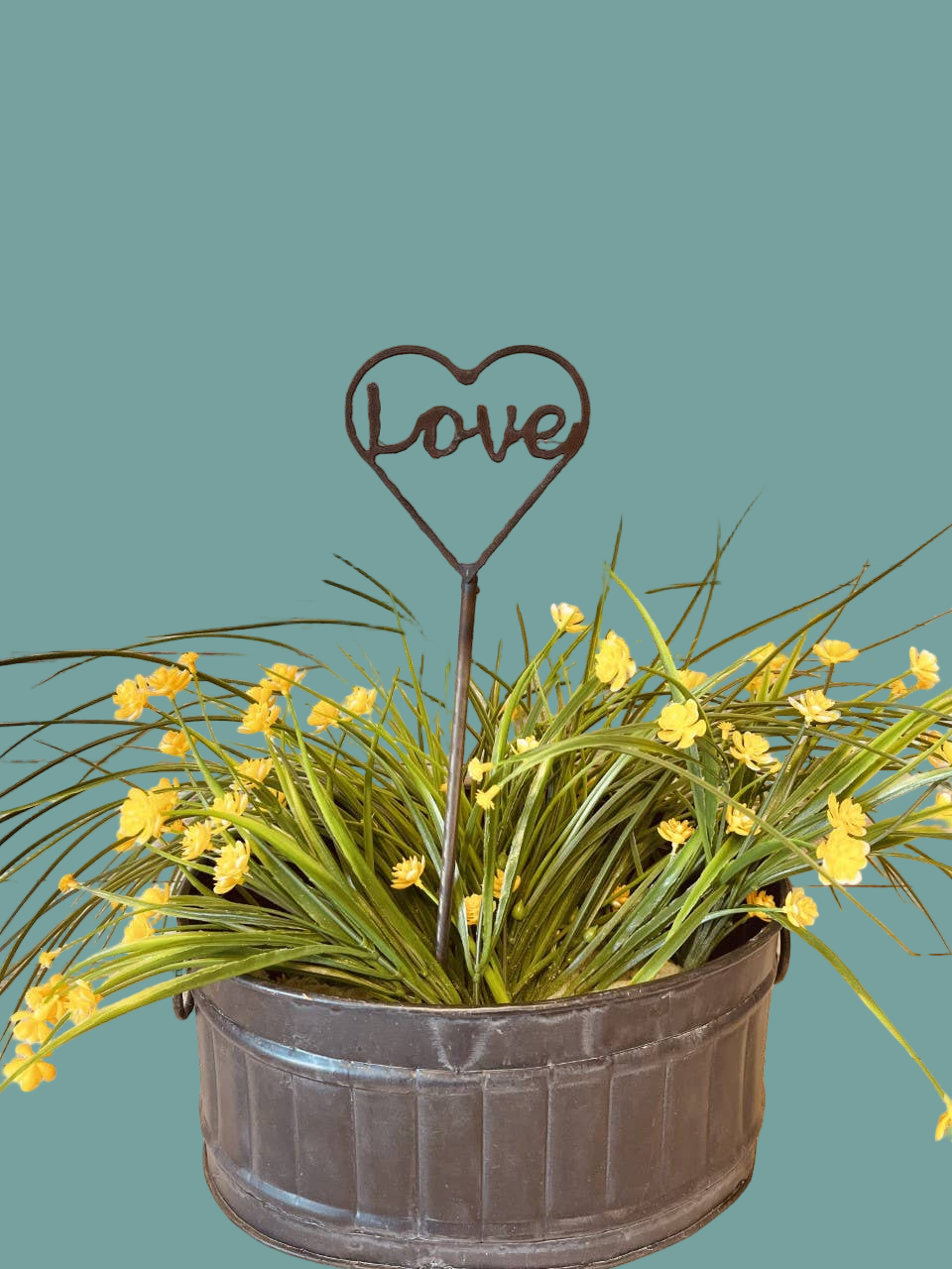 Heart Outline with Love Garden Valentine Plant Stake