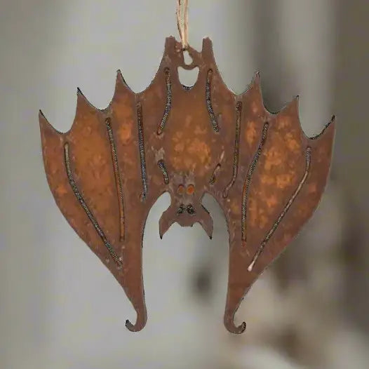 Bat Hanging Ornament Rustic Metal