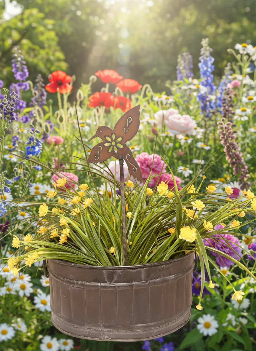 Hummingbird GARDEN FRIEND Plant Stake