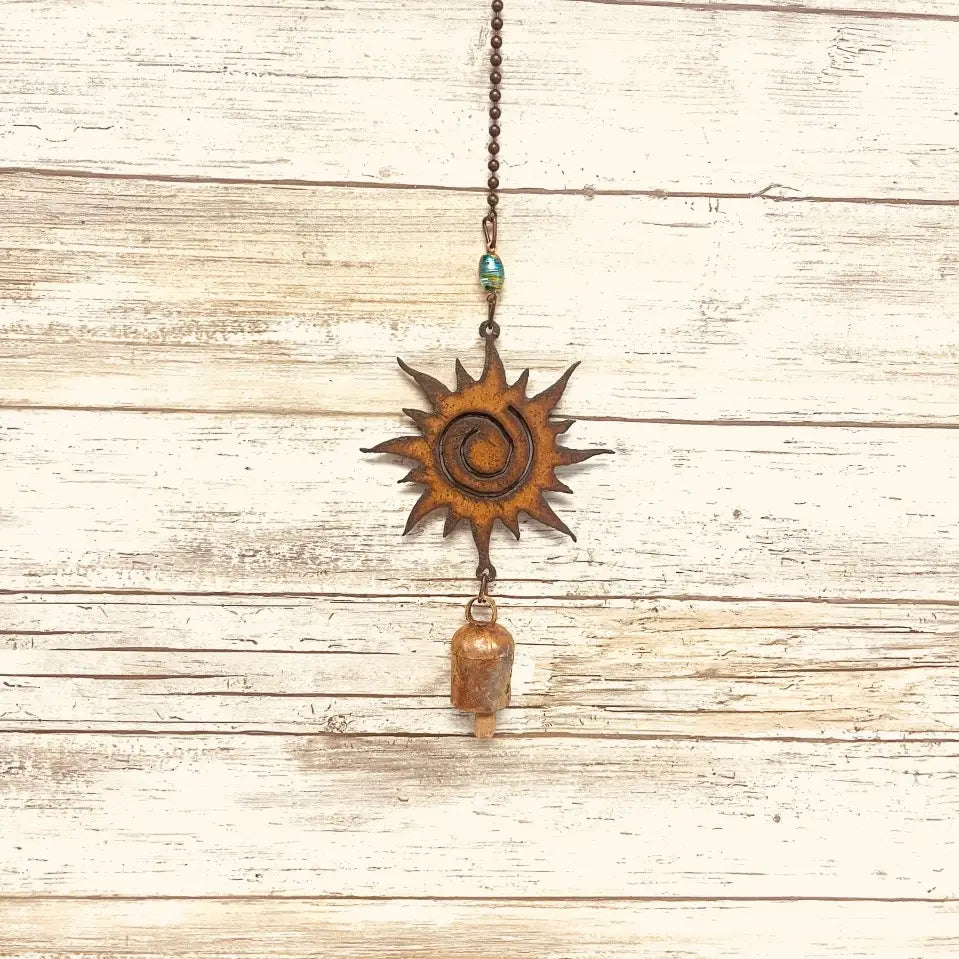 Sun Bell Rusted Metal Southwest Garden Nana Bell Chime