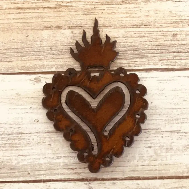 Milagro Heart Rustic Metal Heart Magnet