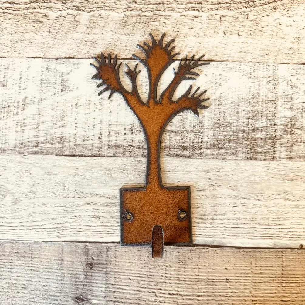 Joshua Tree Single Key Hook Rustic Metal Finish