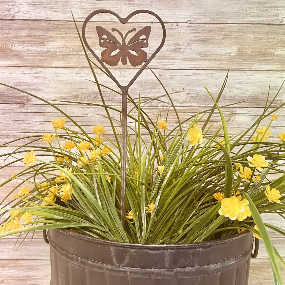 Heart Outline with Butterfly Plant Stake Garden Decor