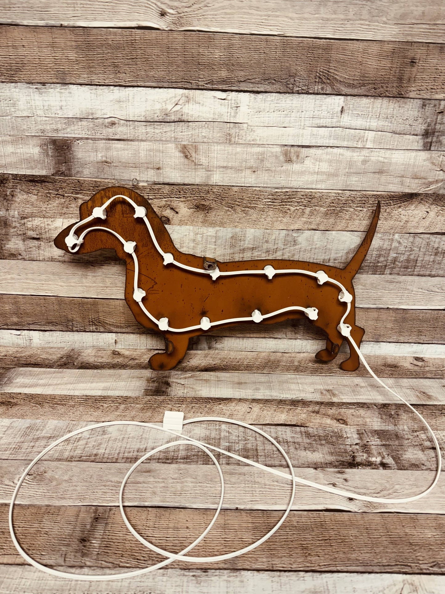 Dachshund Pet Lighted Marquee Metal Rustic Sign USA Made