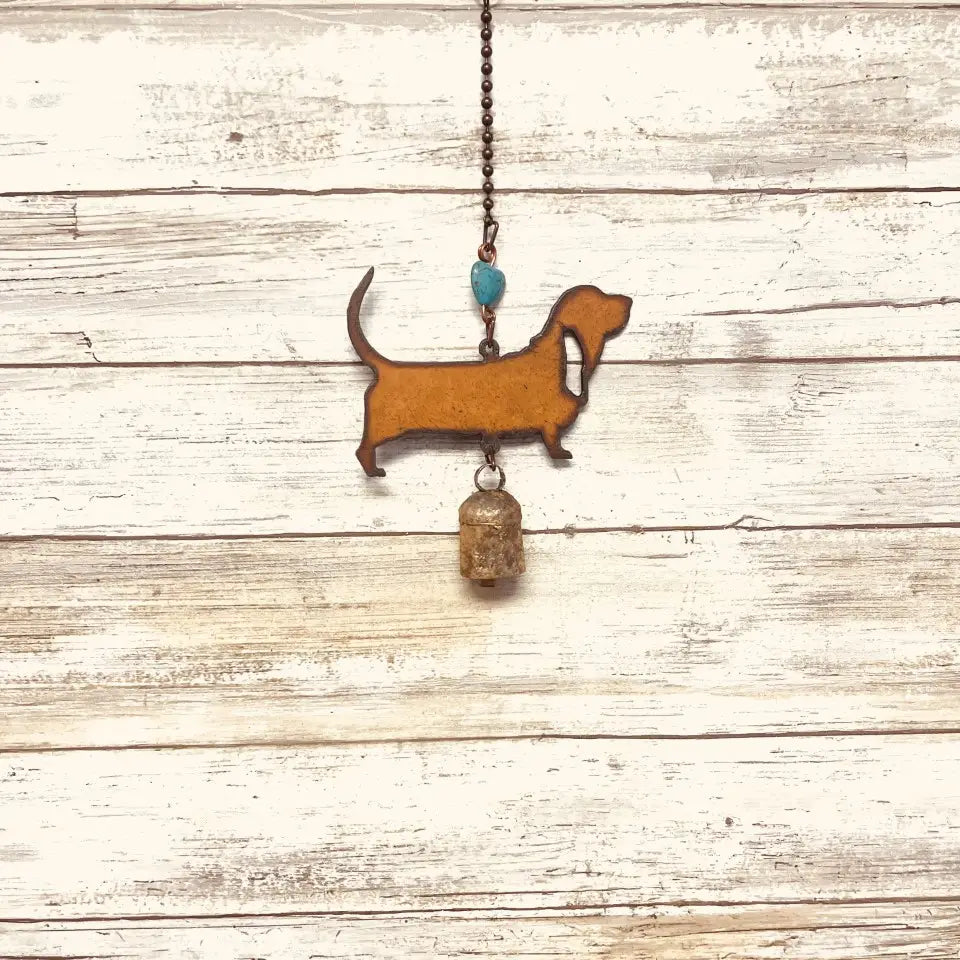 Basset Hound Bell Rustic Pet Breed Garden Chime