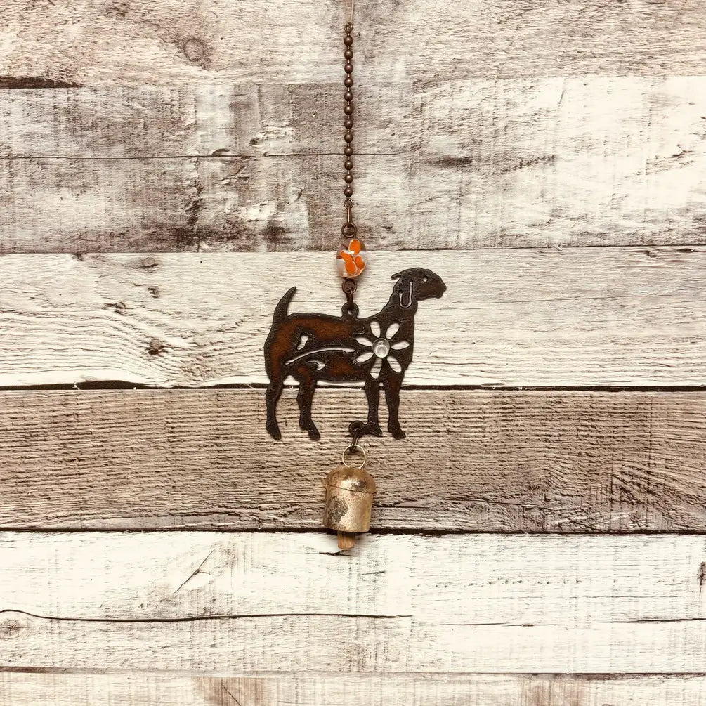 Goat Garden Friend Farm Rustic Garden Bell Chime USA MADE