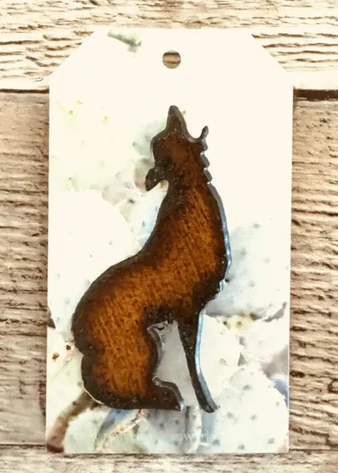 Coyote Rustic Metal Southwest Hat Pin Hat Bar Gift