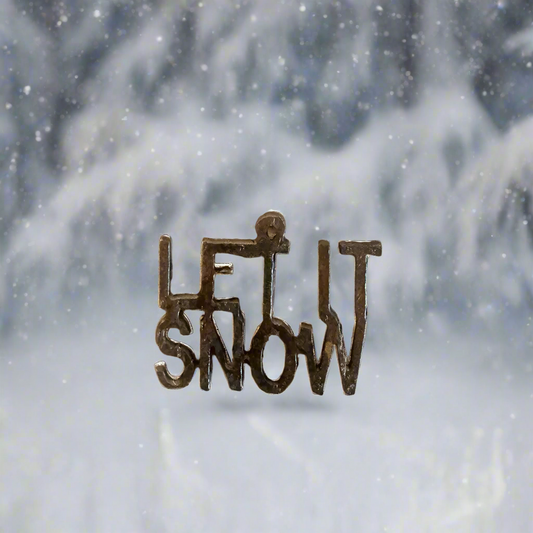 Let it Snow Word Charm Pendant Rustic Metal