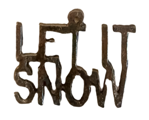 Let it Snow Word Charm Pendant Rustic Metal