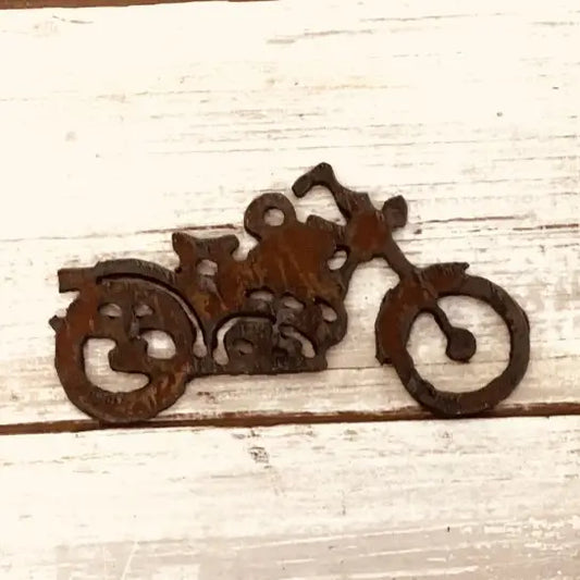 Vintage Motorcycle Charm Rustic Metal Pendant Sturgis
