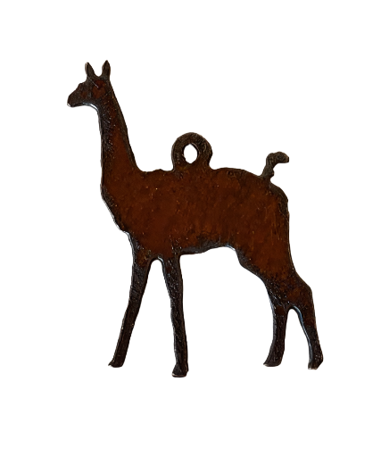 LLAMA Charm Farmhouse Rustic Metal Pendant