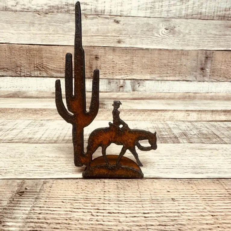 Pleasure Horse with Cactus Doodad Western Standing Figurine
