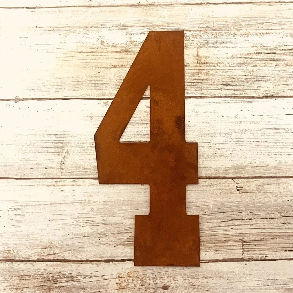 Metal House Number 4 Metal Rustic 8 Inch Garden Outdoor DIY