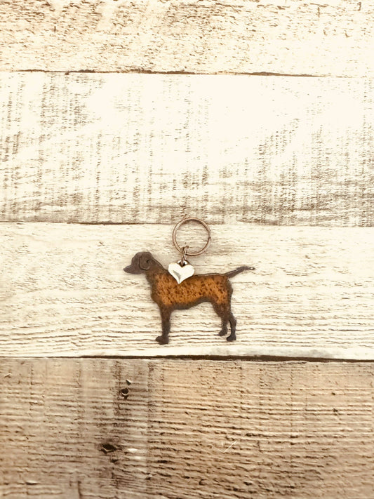 Labrador Retriever Key Chain Rustic Metal Dog Gift